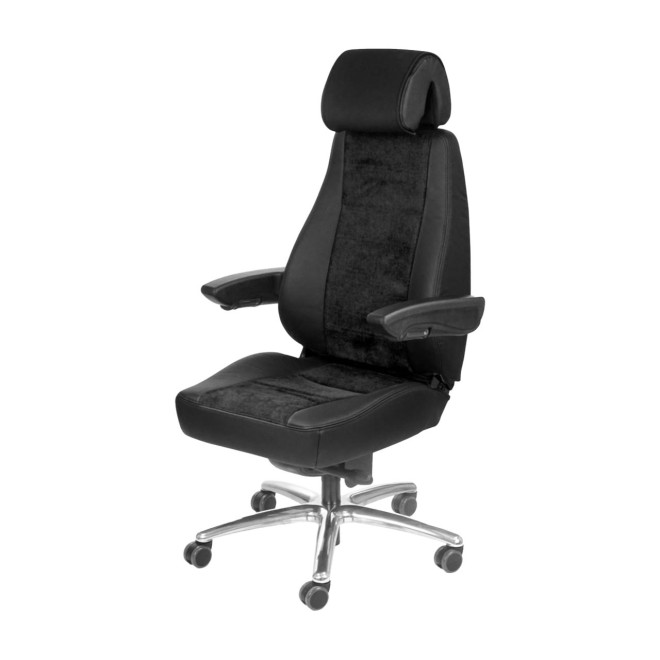 83900022 SIEGE BUREAU C4 TISSU ET CUIR NOIR